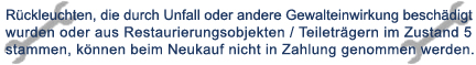 Inzahlungnahme R�ckleuchten Pagode